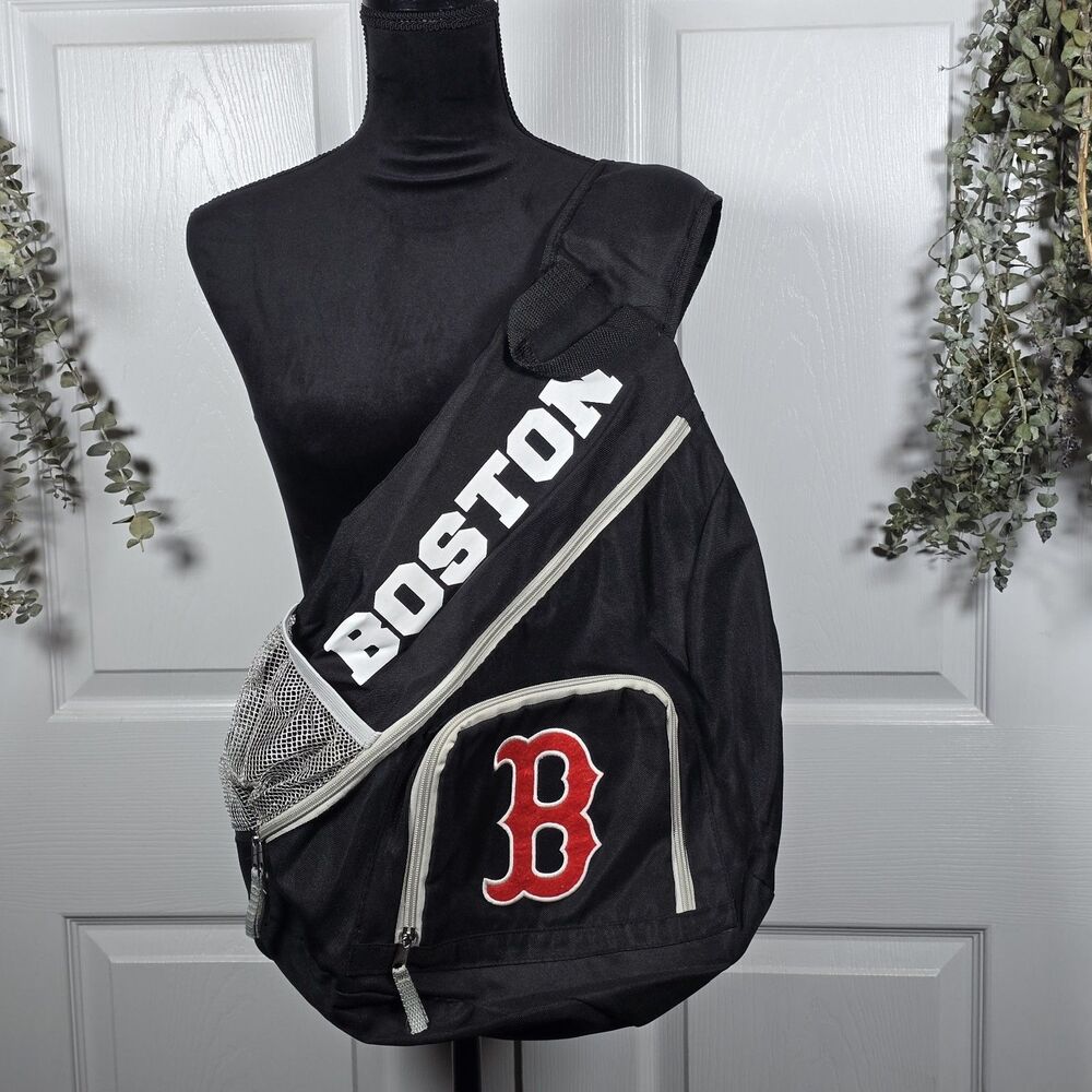 Black Boston Red Sox One Shoulder Sling Day Bag Backpack Travel Gym